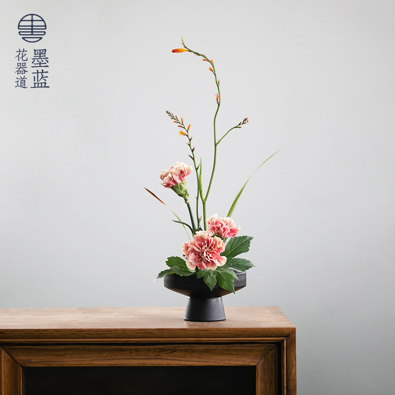 全新日本進口池坊華道生花立花銅器日式插花銅製花器古典花瓶擺件-淘寶