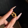 5D pure gold 999 diamond lace crown ring