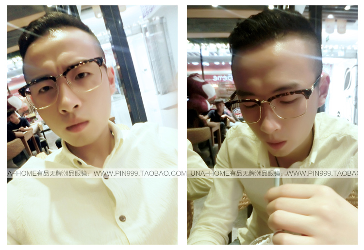 Kính khung cận thị nam mô hình thủy triều nam retro nửa khung kính khung nam Harajuku Nhật Bản kính retro kính nữ kính versace