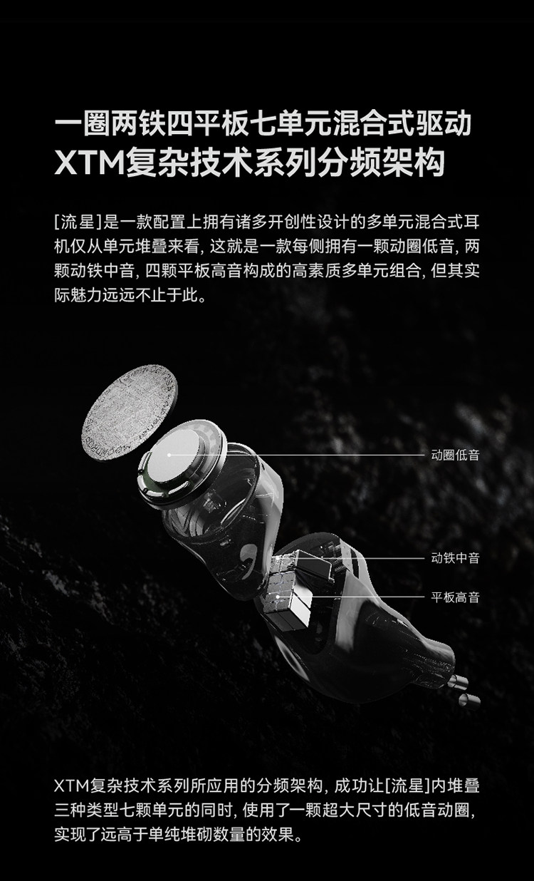 水月雨流星Meteor一圈两铁四平板混合单元入耳式HiFi耳机变奏曲2