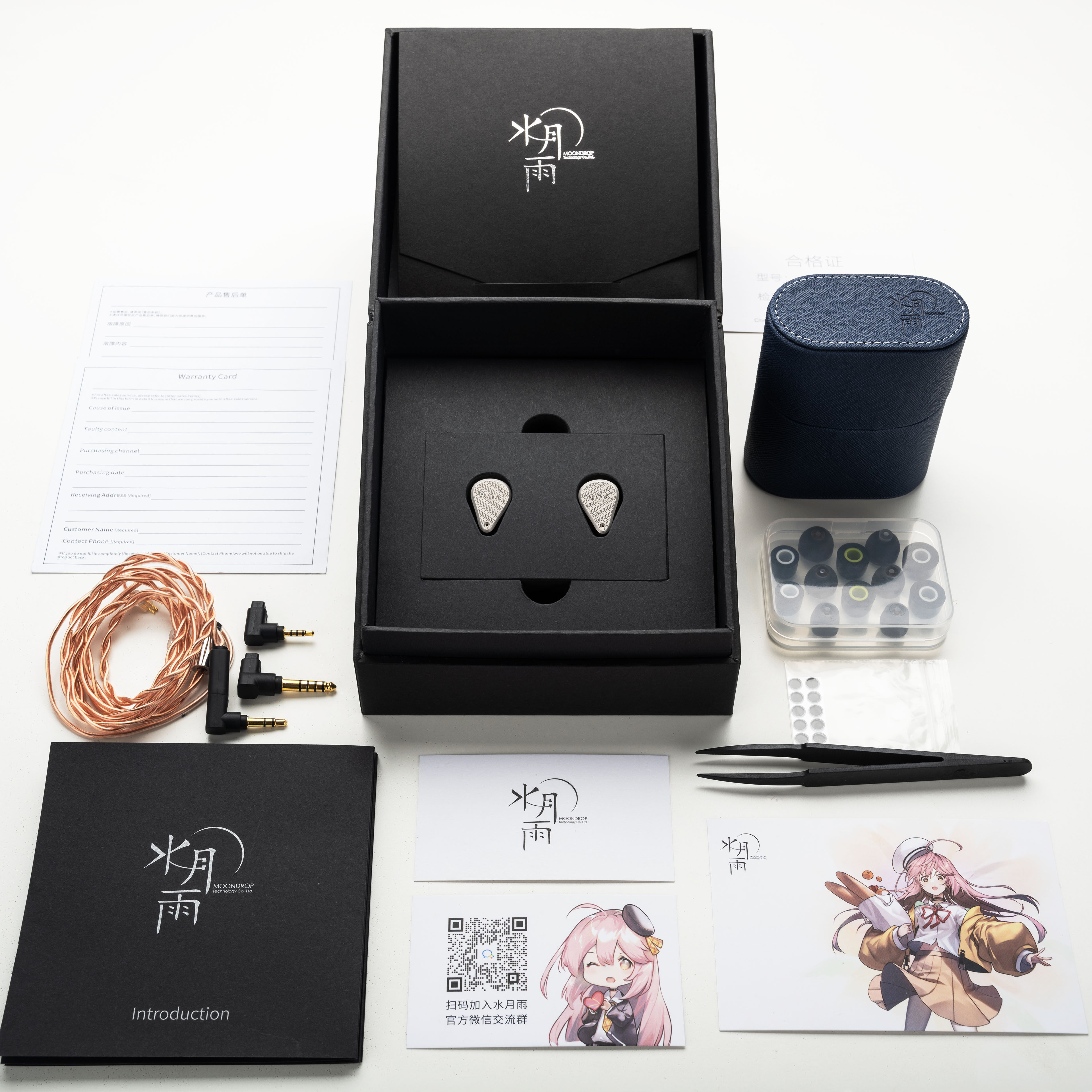 水月雨VARIATIONS变奏曲一圈二铁二静电可换线耳塞HIFI入耳式耳机