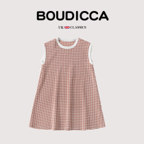 British BOUTICCA childrens clothing summer new girl childrens hit color plaid sleeveless skirt vest skirt dress