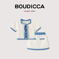British BOUTICCA summer new girls cotton short-sleeved short skirt two-piece small fragrance suit Western style