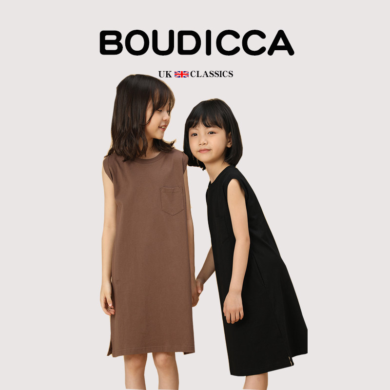 British BOUTICCA children's clothing summer new girl children's sleeveless mid-length cotton vest dress