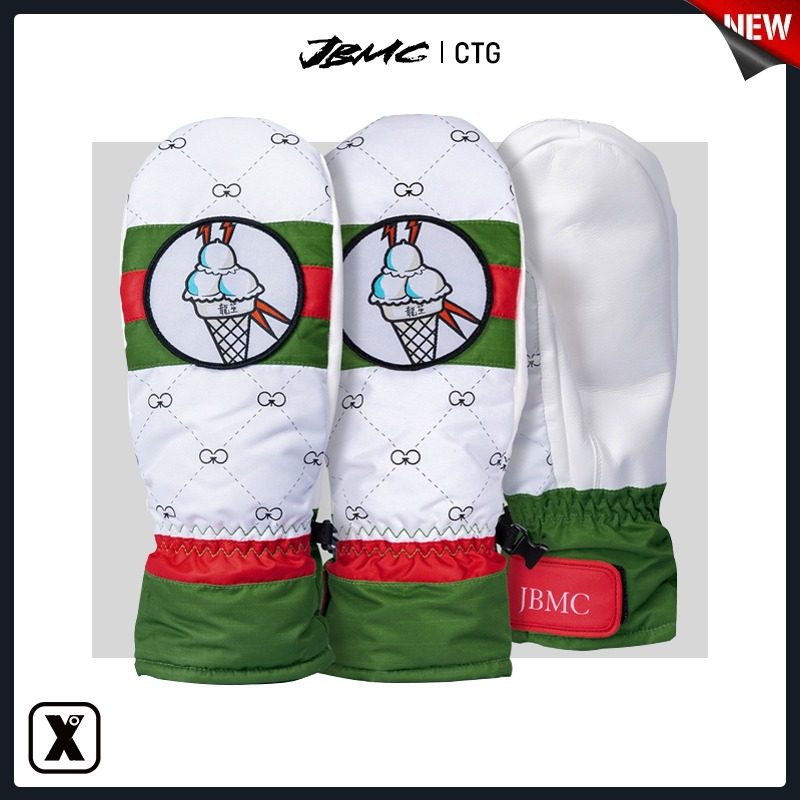 Easy to poison EXDO] W22 JBMC Veneer Ski Gloves Male two fingers Stuffy Waterproof Gloves Women Ski Gear