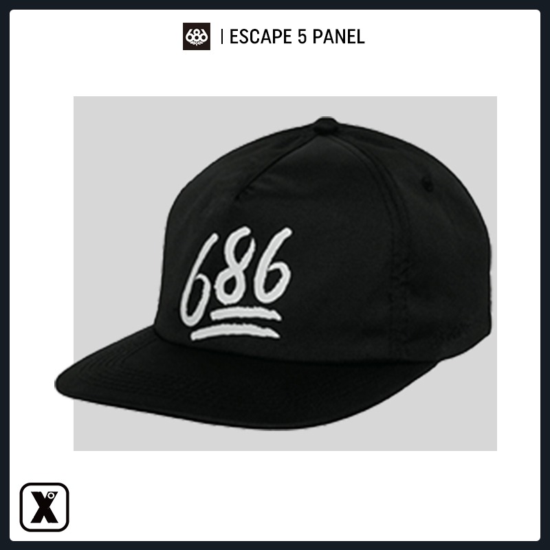 Easy Poison EXDO]W18 686 Street skateboard Flat edge cap Baseball Cap Escape 5 Panel Blk