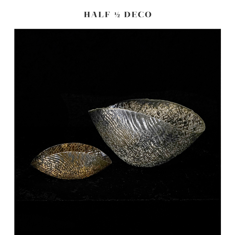 Half ½ Deco Turkish Imported Sparkling Glass Fruit Plate and Decorative Ornament