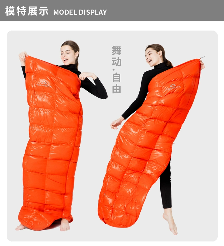 [Direct] CAO CẤP Tianshi xuống túi ngủ ngoài trời dày cắm trại ngoài trời có thể được khâu tuần lộc 3.0 series - Túi ngủ
