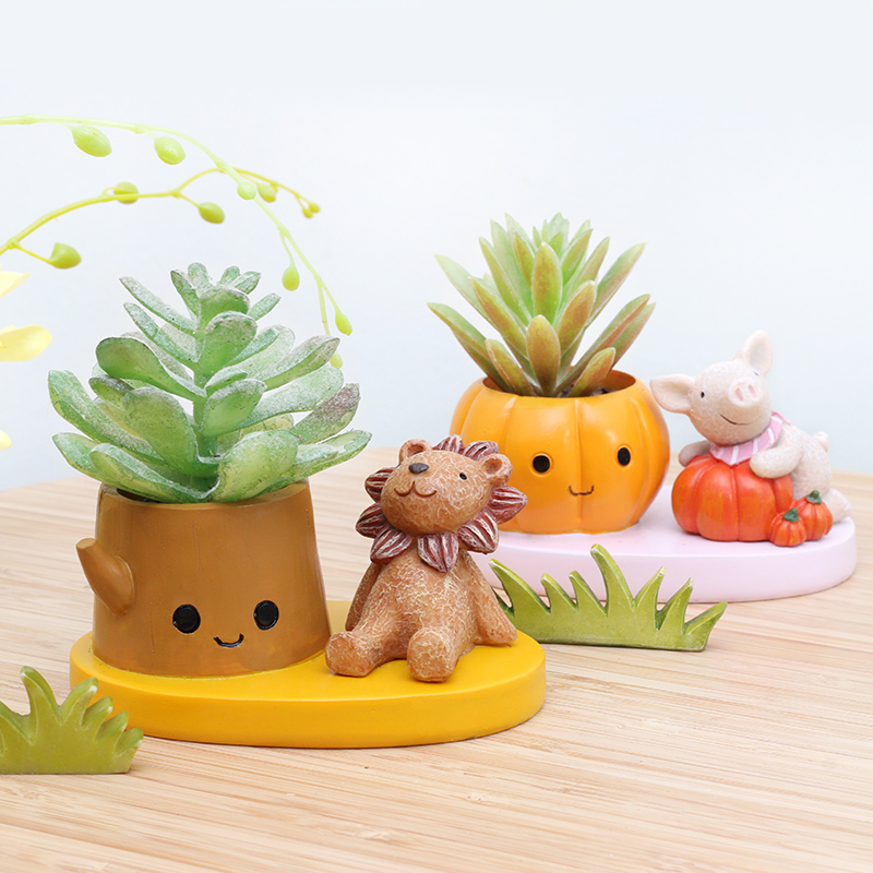 If the creative cartoon animal multi-meat plant flower pot personality micro-landscape potted plants decorated with cute meat pelvis small