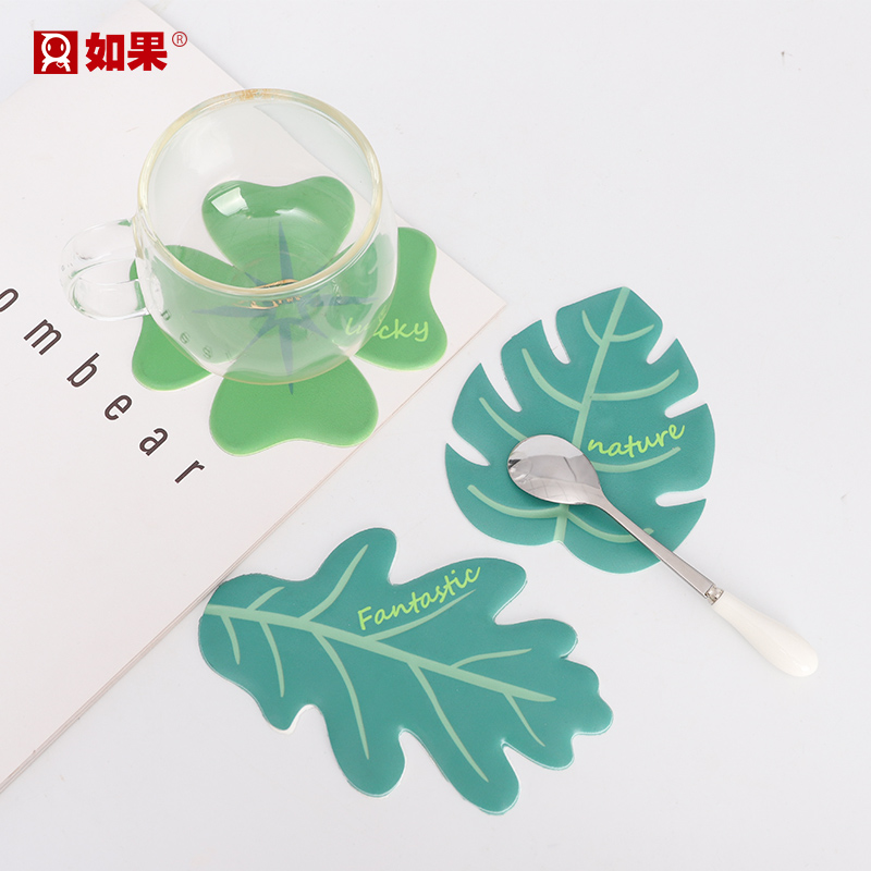 Leaves cup cushions Creative table cushions Anti-slip anti-heat cushion Girl Hearts Cups Pads for Wind Dining Mat Household Goods