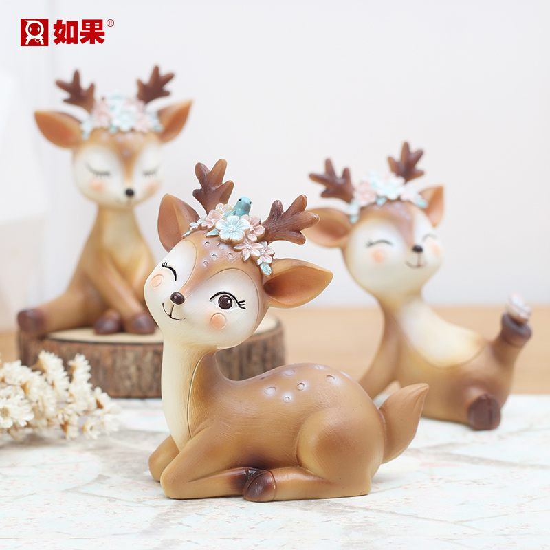 Plum Blossom Deer Small Pendulum Mix Girl Hearts Adornment Creative Home American Cute Cartoon Animal Children Presents