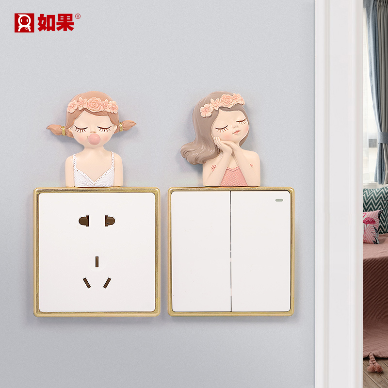 Fairy Switch Patch Wall Patch Home Socket Trim Frame Light Lavish Creativity Electric Light Switch Protective Sleeve Cute 3d Cubism