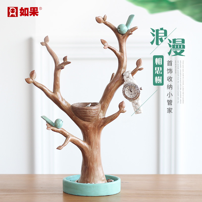 American branch bird jewelry rack ornaments Bedroom home decorations Creative entrance key storage lucky decoration