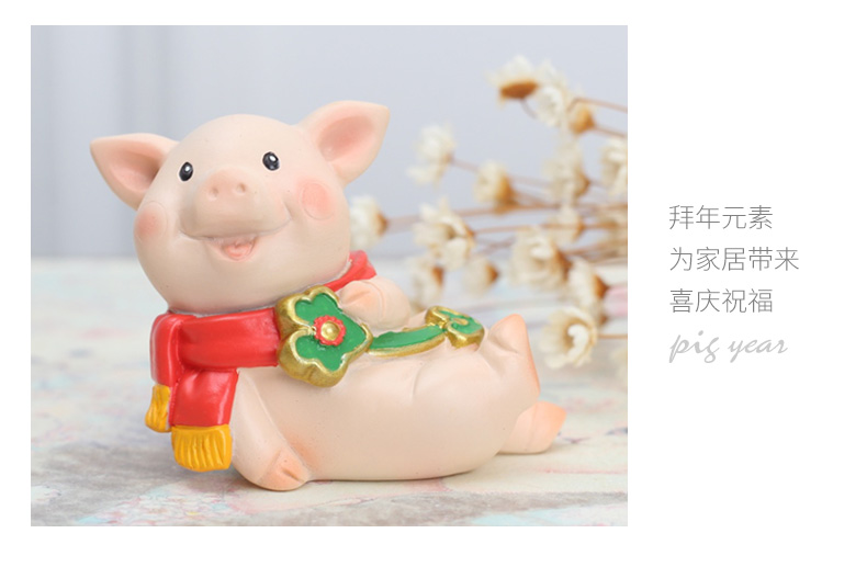 Lucky lợn trang trí nhà sáng tạo phòng khách rượu tủ trang trí nhựa phim hoạt hình lợn năm linh vật trang trí quà tặng đồ dcor bàn làm việc