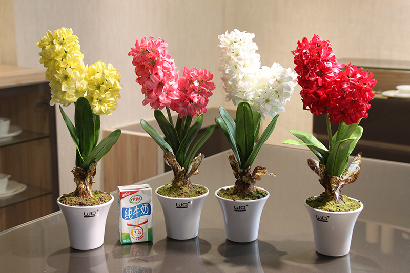 The Send + simulation flowers, ceramic vase with false hyacinth furnishing articles suit home decoration decorative bonsai pot