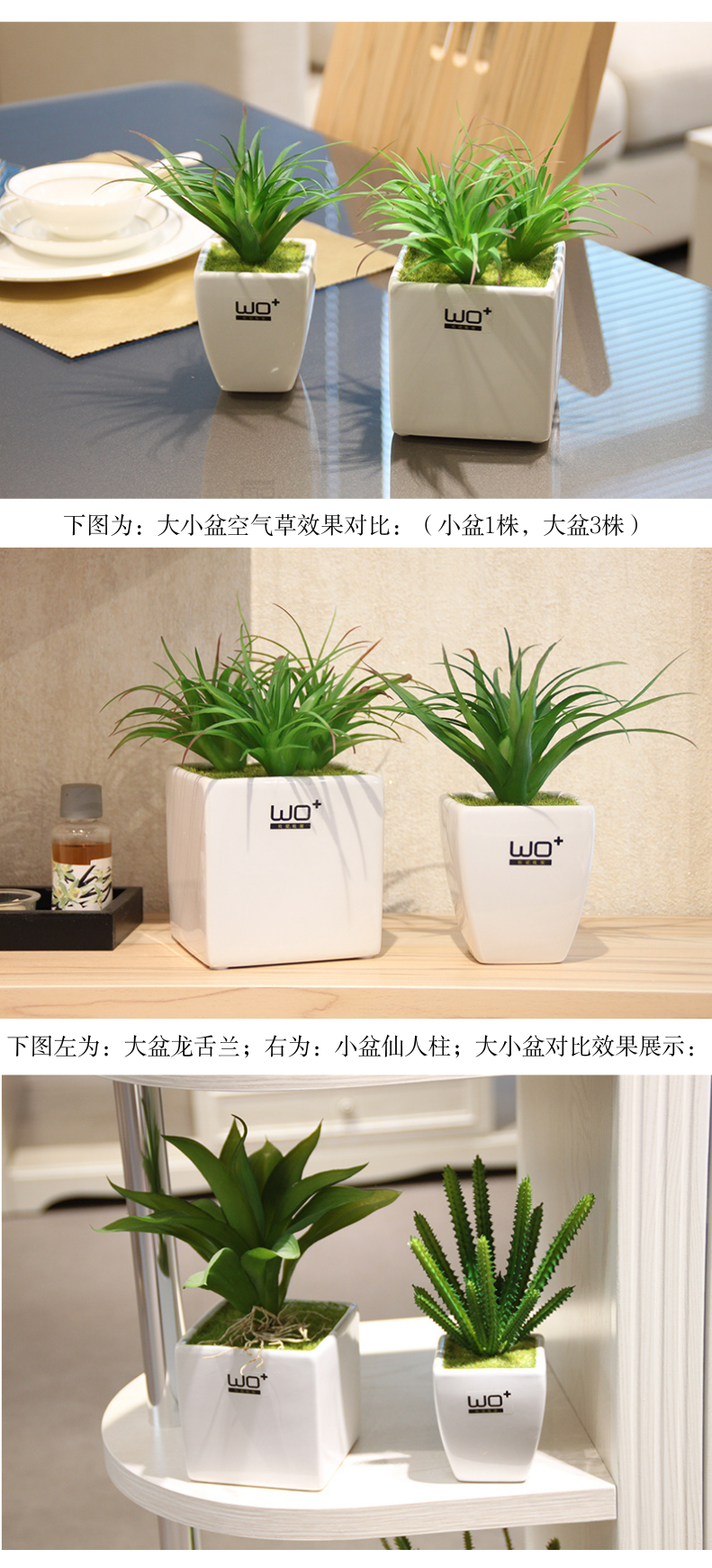 The Send + high simulation fleshy green plant pot with ceramic flower pot fresh Nordic wind bookshelf sink decorative furnishing articles