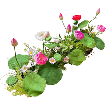 wo simulated lotus lotus fence flower trough with floor-to-ceiling display new Chinese style study window sill decoration