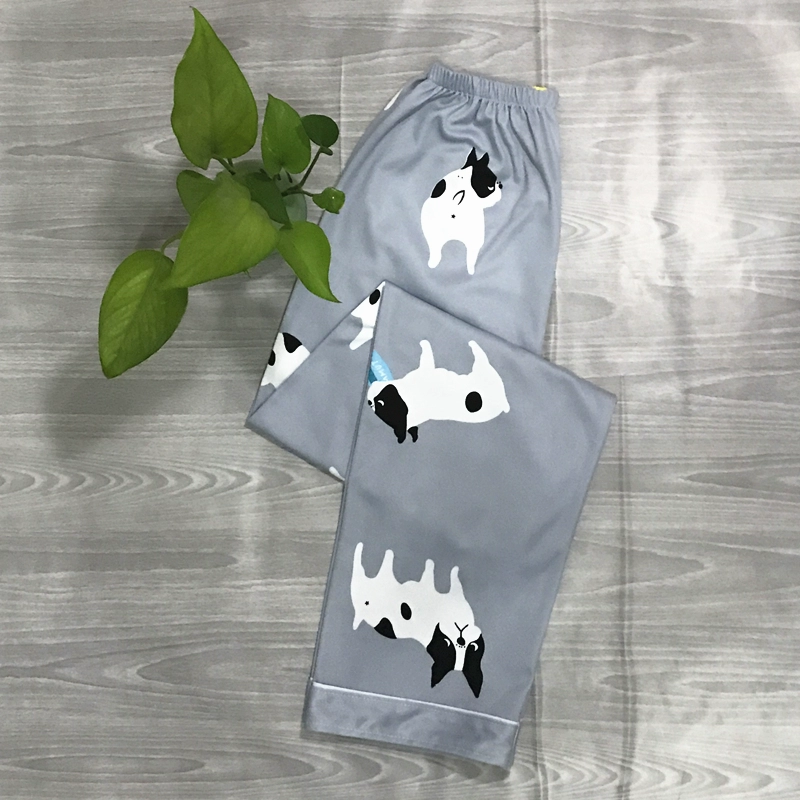 Quần pyjama của phụ nữ mùa thu vải cotton tinh khiết quần dài cotton kích thước lớn tháng quần nhà dệt kim dày mỏng phần mùa xuân hè mùa đông - Quần tây