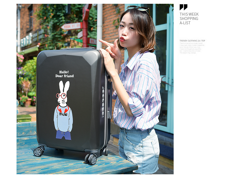 Hành lý xe đẩy nữ phiên bản tiếng Hàn của bánh xe nhỏ tươi phổ thông 20 inch sinh viên đại học 24 hộp mật khẩu vali cá tính nam vali du lich