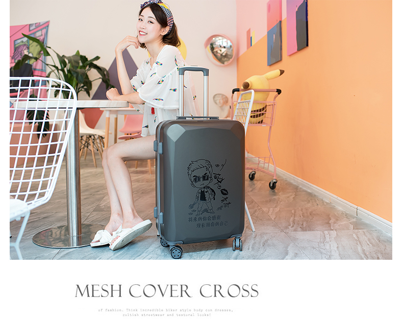 Hành lý xe đẩy nữ phiên bản tiếng Hàn của bánh xe nhỏ tươi phổ thông 20 inch sinh viên đại học 24 hộp mật khẩu vali cá tính nam vali du lich
