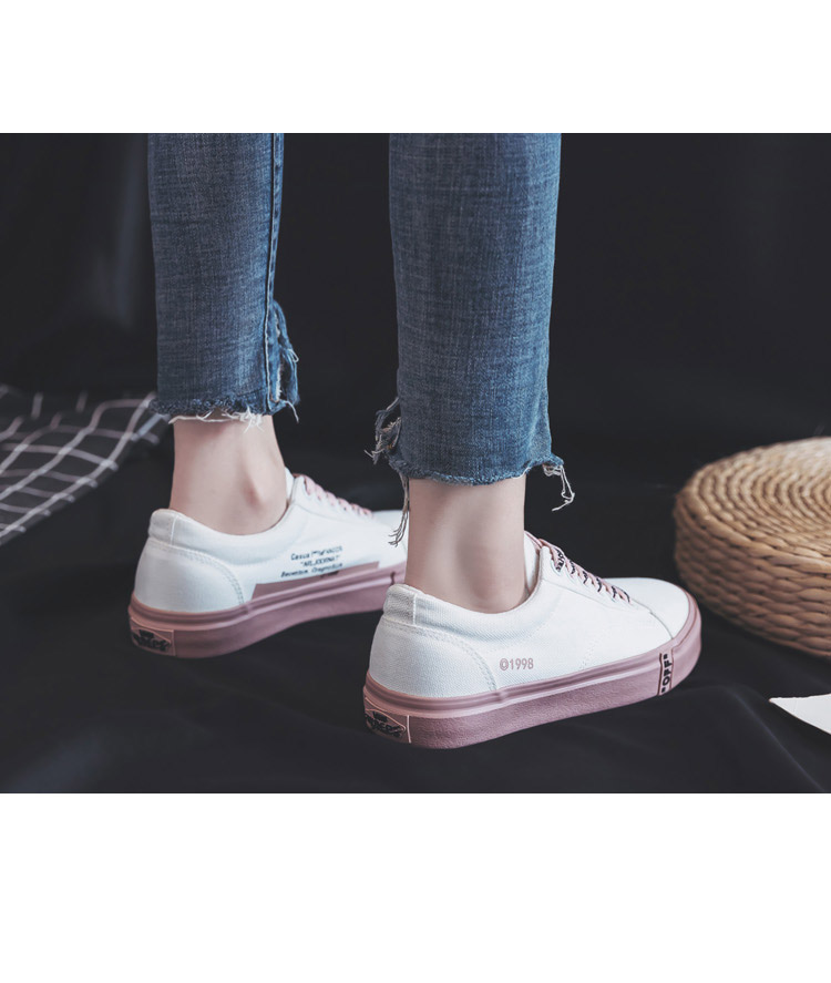 Mùa xuân giày vải mới nữ bf gió Phiên bản tiếng Hàn của giày nữ triều sang trọng bến cảng gió retro giày phẳng giầy đen nữ
