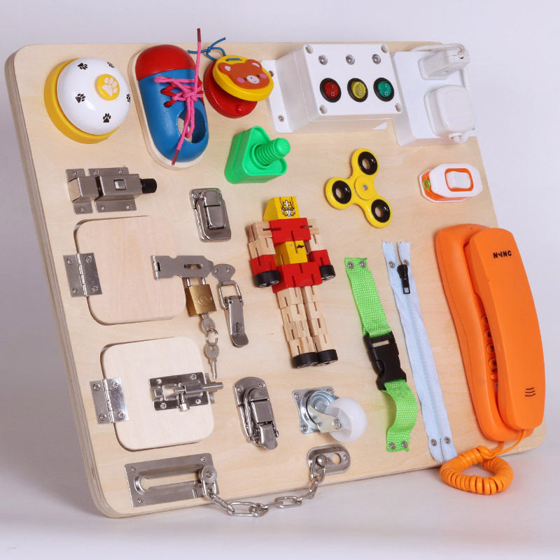 Montessori early education children's educational Montessori busy board unlocking teaching aids 21-in-1 scientific and educational toys