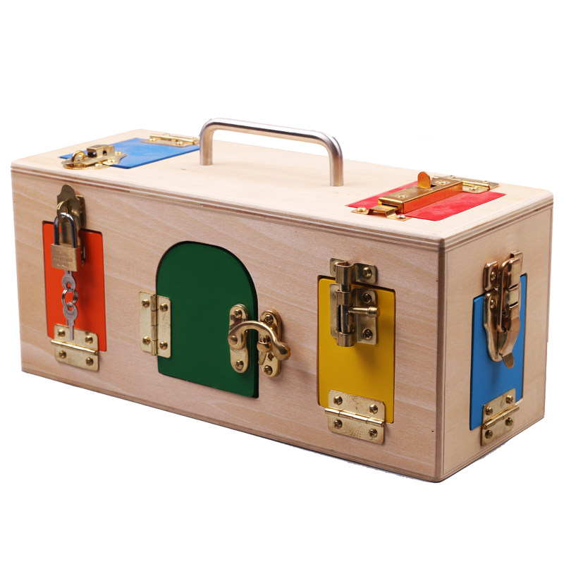Montasori Children Early Childhood Early Teaching Puzzle Toy Teaching Aids Unlock lock Lock Magic Treasure Box Exploration Capability Training