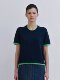 Moondal Pure Cotton T-Shirt for Women 24 Spring, Summer and Autumn New Style Casual Versatile Simple Splicing Round Neck Short Top