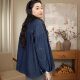 Retro POLO collar fashionable denim shirt jacket for women 3460