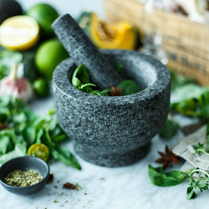 Wonderful home retro marble granite home kitchen spice grinding and crushing stone mortar garlic mud manual garlic press