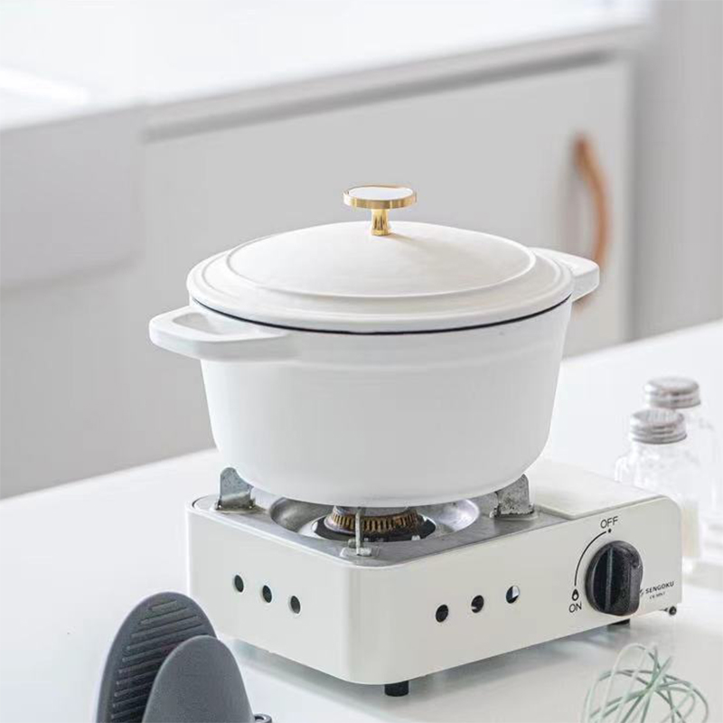 Myohome matte gray cast iron pot copper enamel pot enamel pot stew pot home induction cooker soup boiling soup pot