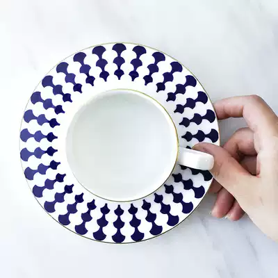 Miao HOME Nordic ins coffee cup Bone China gold British Indigo Ginkgo Afternoon tea cup Simple tableware set