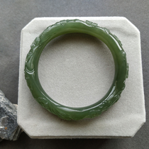  Hetian Jade Jelly Bottom Lake Water green Plum Blossom Bracelet 54