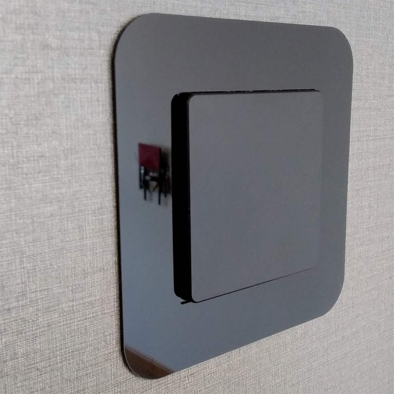 Switch wall sticker protective sleeve wash-free acrylic modern minimalist black and white gray single and double non-stick mirror removable socket sticker