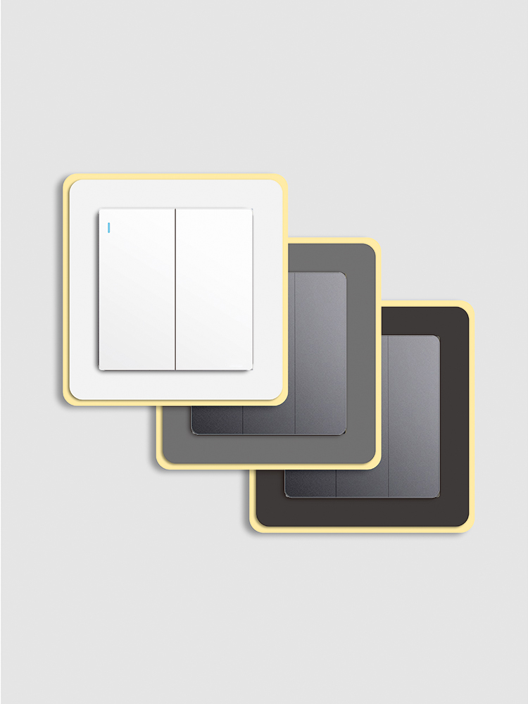 Phnom Penh Double Layer Switch Sticker Home White Creativity Brief Modern Decorative Frame Switch Sleeve Anti Dirty Wash-Free Socket Sticker