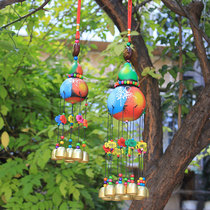 Colorful gourd wind chimes Yunnan ethnic handicraft pendants metal copper bell anti-theft door decoration shop tea room hanging decoration