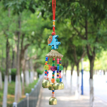 Fuhe wind chimes small hanging straw hat fish pendant Hall bedroom decoration Yunnan special craft metal bell door decoration
