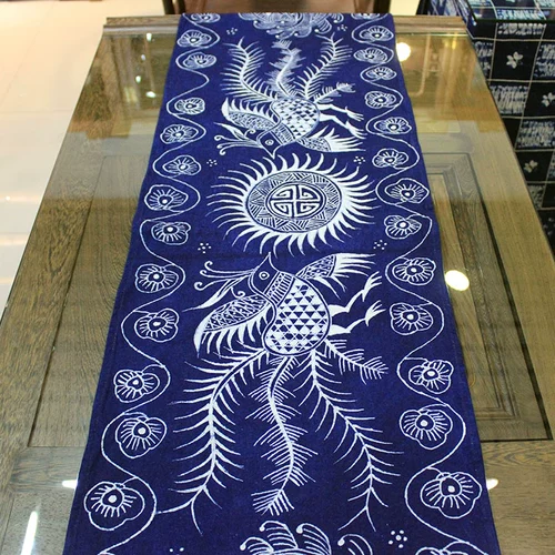 Миоолианский восковой настольный флаг ритровый ручной работы синий краситель