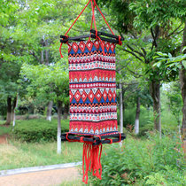 Printed wooden frame lanterns Yunnan ethnic crafts ethnic style restaurant bar decorative fabric lampshade door head hanging ornaments