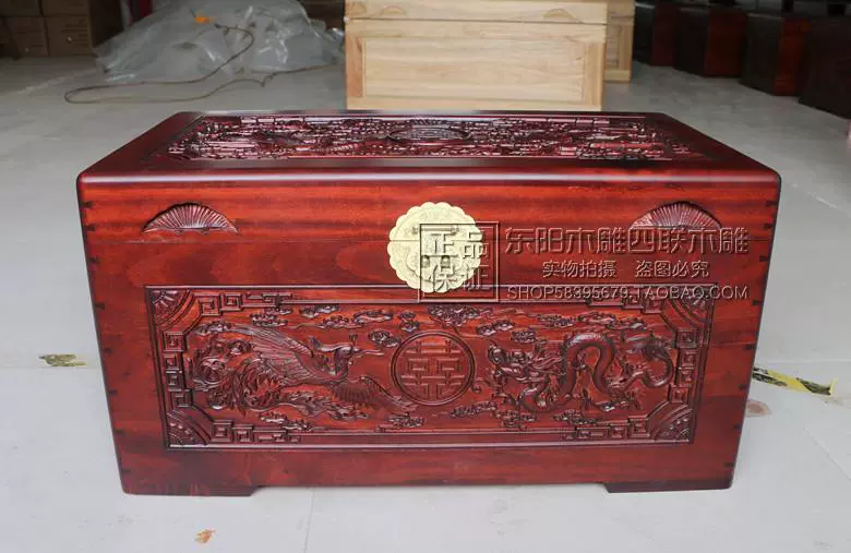 Longfeng Double Hạnh phúc Hôn nhân Hộp Elm / Toàn bộ 榫 卯 Cấu trúc / Du Qing Factory Nhà máy sản xuất hộp gỗ - Cái hộp hộp gỗ đẹp