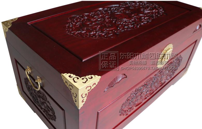 Cao cấp đầy đủ long não gỗ hộp thư pháp và hộp sơn hộp đám cưới hộp quần áo rồng và phượng đôi hạnh phúc của hồi môn hộp Dongyang quad khắc gỗ - Cái hộp hộp gỗ vuông