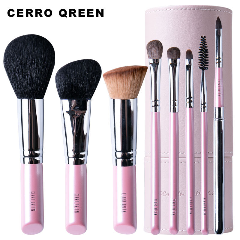 Cerro Qreen 8 animal hair makeup brush set brush makeup tools full set of eye shadow brush lip brush loose powder brush