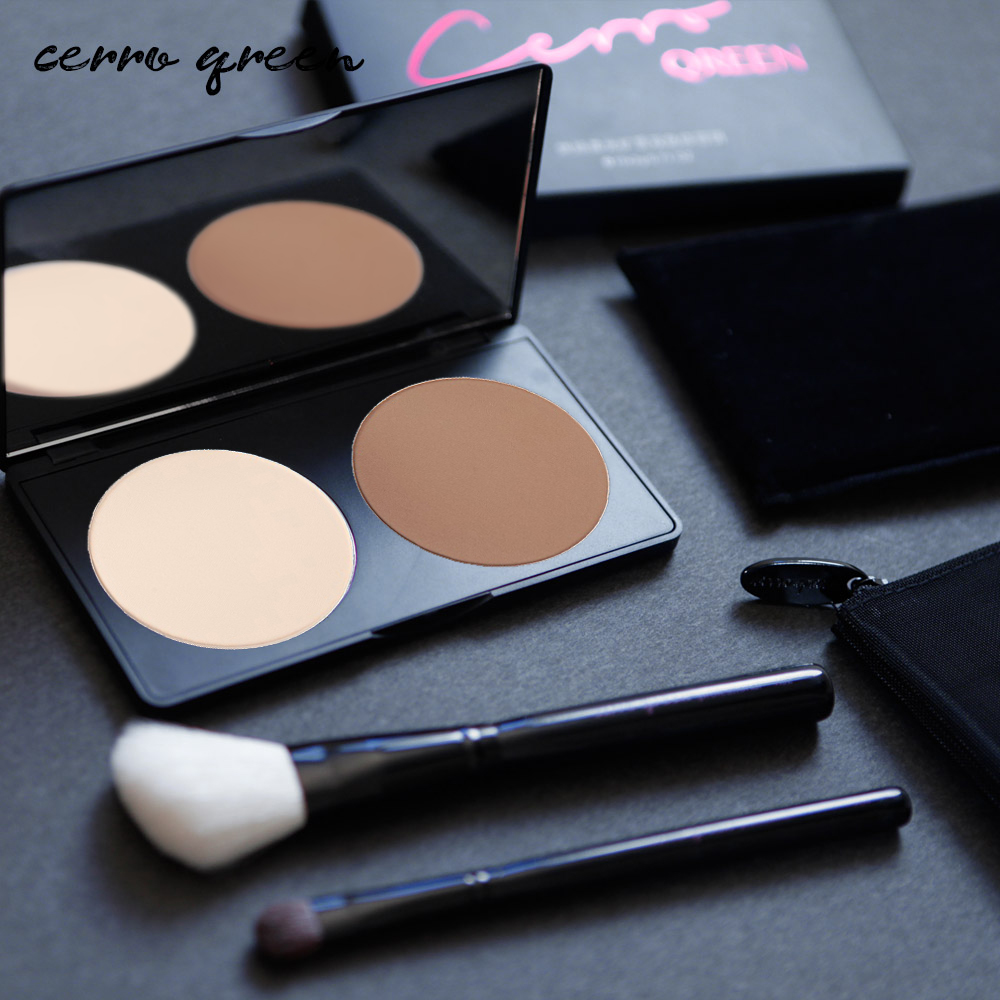 Cerro Qreen two-tone contour powder highlighter one-piece disc shadow disc dual-use nose shadow silhouette contouring brightening powder