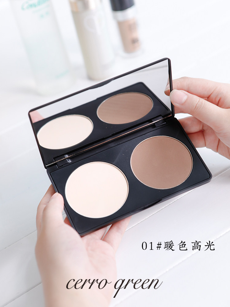 CerroQreen Two-color repair powder High-gloss one-piece disc Shadow disc Dual-use nose shadow Contour repair brightening powder