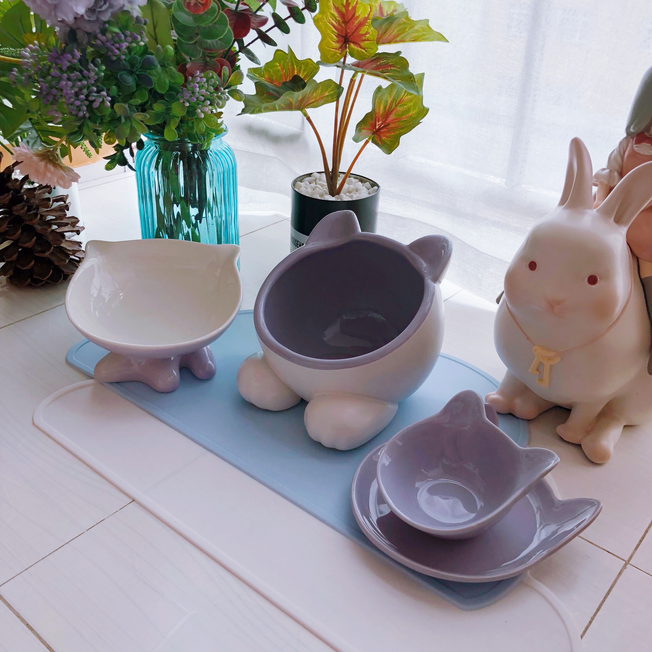 Vivipet Q bowl No one loves cat bowl ceramic cat bowl cat rice bowl cat bowl flat cat bowl bowl of flat cat bowl