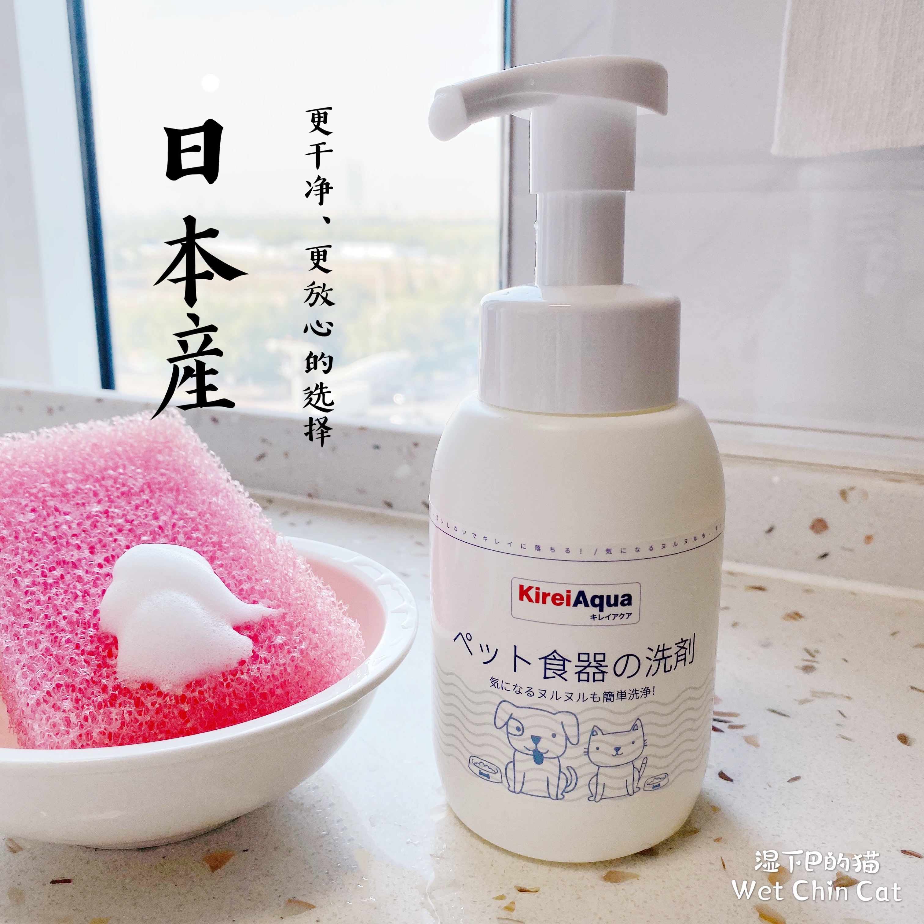 Cat food utensil cleaning · Japan KireiAqua beautiful mild lotion pet tableware cleaning foam 300ml