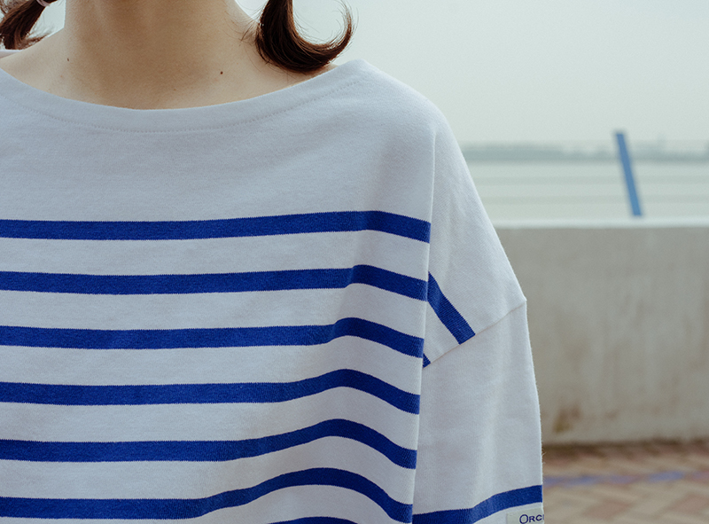 Sanliang Foreign Goods Store Coudre French-Style Nautical Striped Knit Shirt for Girls and Boys, Summer
