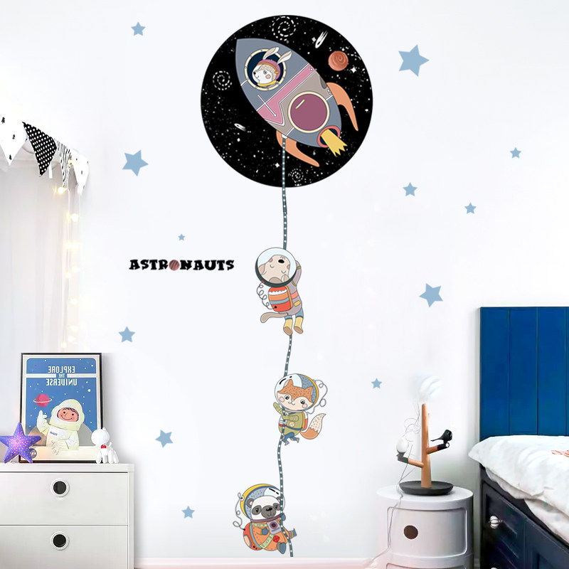 Children's room wall decoration door stickers creative space wall stickers self-adhesive wallpaper bedroom dormitory wallpaper stickers