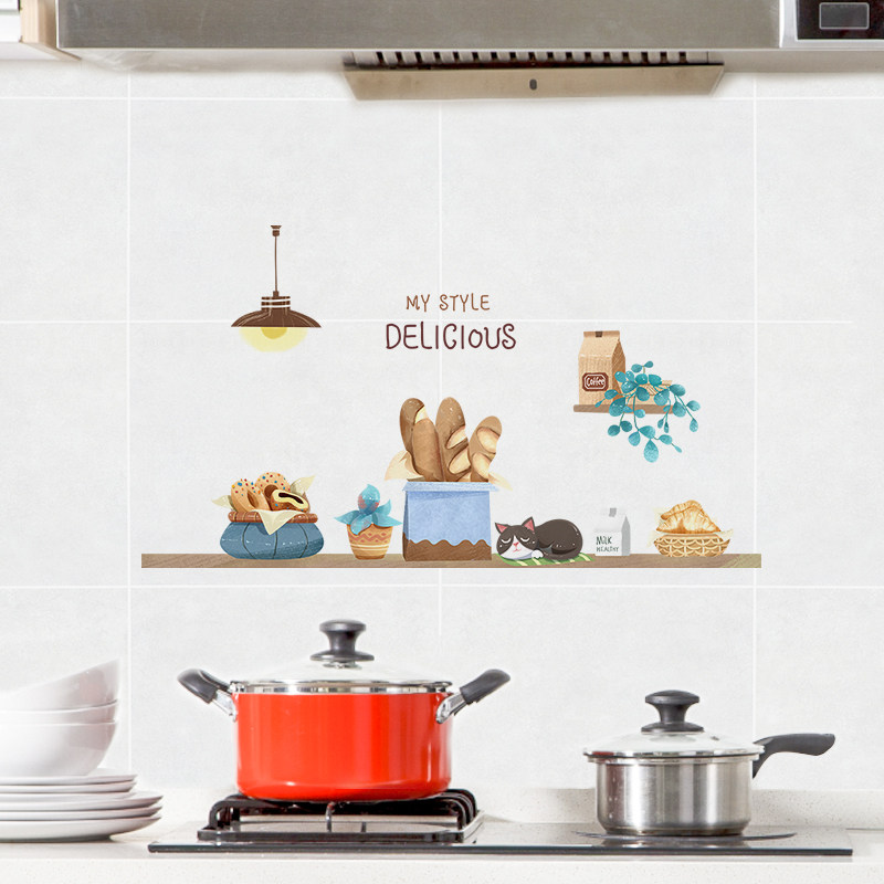 Kitchen Anti-Oil Stickers Transparent Waterproof Wallpaper Self-Adhesive Home Anti-Smoke Resistant Hearth Tiles Overall Cabinet Wallpaper