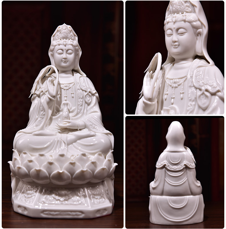 Yutang dai dehua porcelain its kwan Yin - statute six lotus guanyin worship that occupy the home furnishing articles/blue and white color